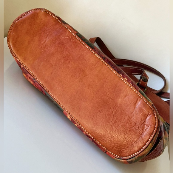 Patricia Nash Bolsena Tote English Mums Multi Brown Earthy Floral Leather Bag - Picture 13 of 16